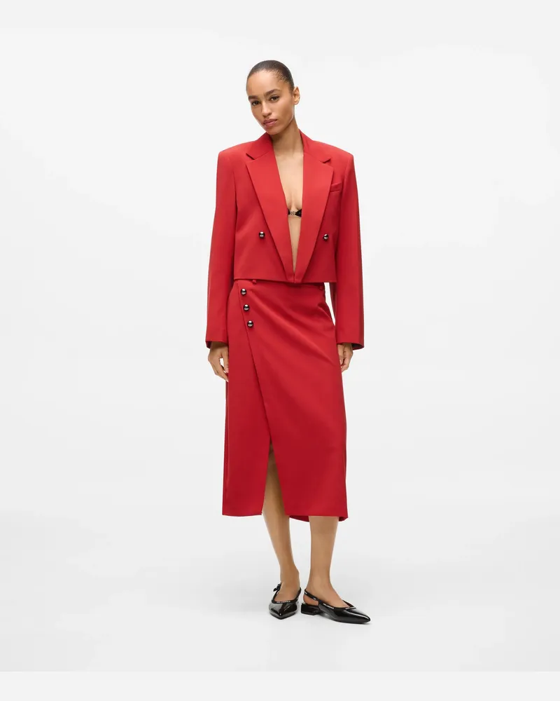 Karl Lagerfeld Maßgeschneiderter Wickelrock, Female, Ribbon Red, Size Red