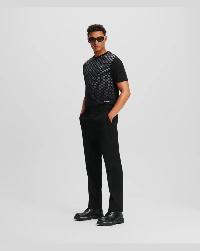 Karl Lagerfeld Monogram Couture-hose, Mann, Schwarzes Black Monogramm, Größe Schwarzes