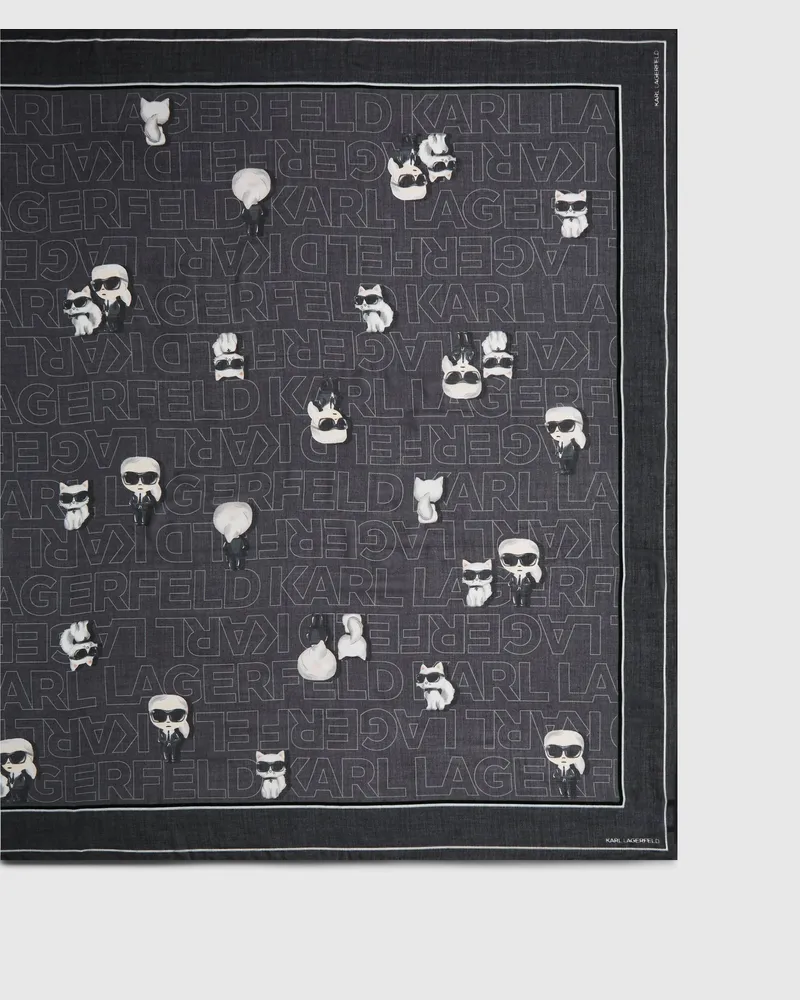Karl Lagerfeld Ikon-schal Aus Modalmischung, Damen, Schwarz, Größe Schwarz