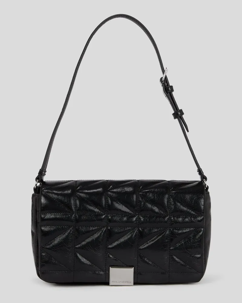 Karl Lagerfeld K/kuilt glänzende Schultertasche, Frau, Schwarz, Größe Schwarz