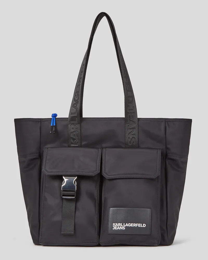 Karl Lagerfeld Street Tote-bag Aus Nylon, Frau, Schwarz, Größe Schwarz