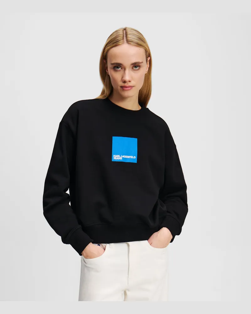 Karl Lagerfeld Sweatshirt Mit Klj-box-logo, Damen, Schwarz, Größe: Xs Schwarz