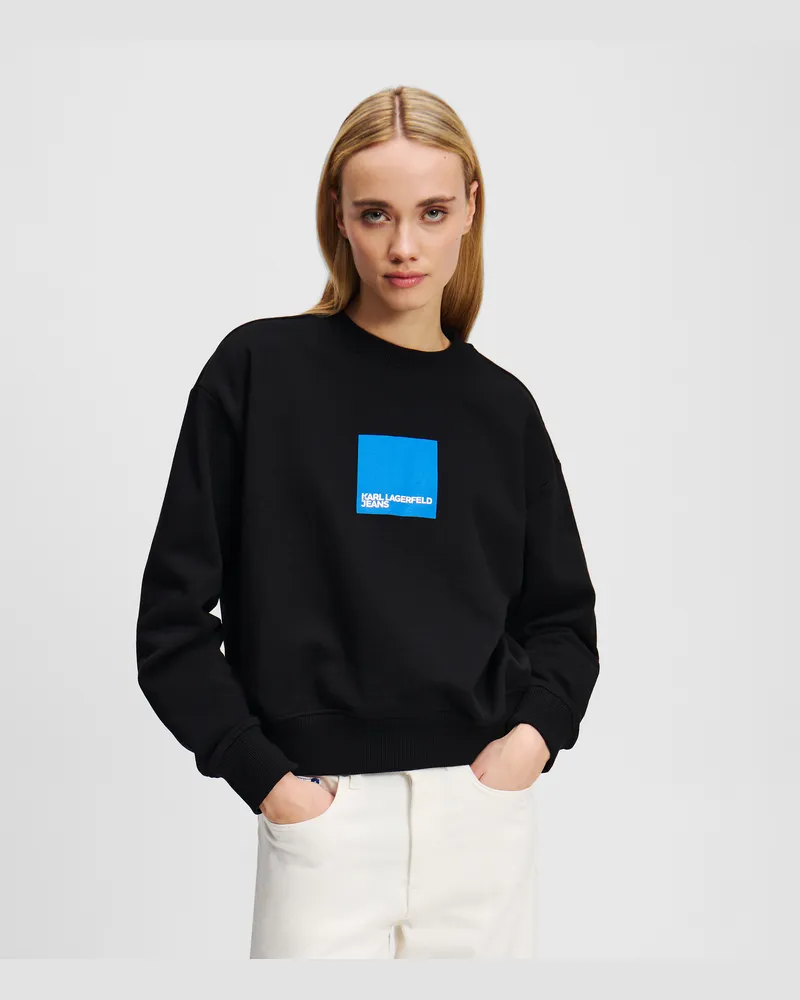 Karl Lagerfeld Sweatshirt Mit Klj-box-logo, Frau, Schwarz, Größe Schwarz