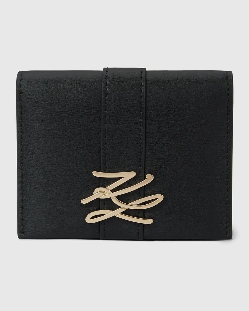 Karl Lagerfeld K/autograph Drop Kartenetui Zum Aufklappen, Damen, Schwarz/gold, Größe Schwarz
