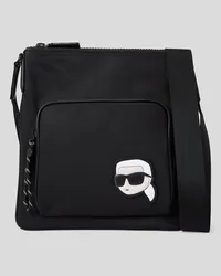 Karl Lagerfeld K/ikonik Flache Crossbody-bag aus Nylon, Mann, Schwarz Schwarz