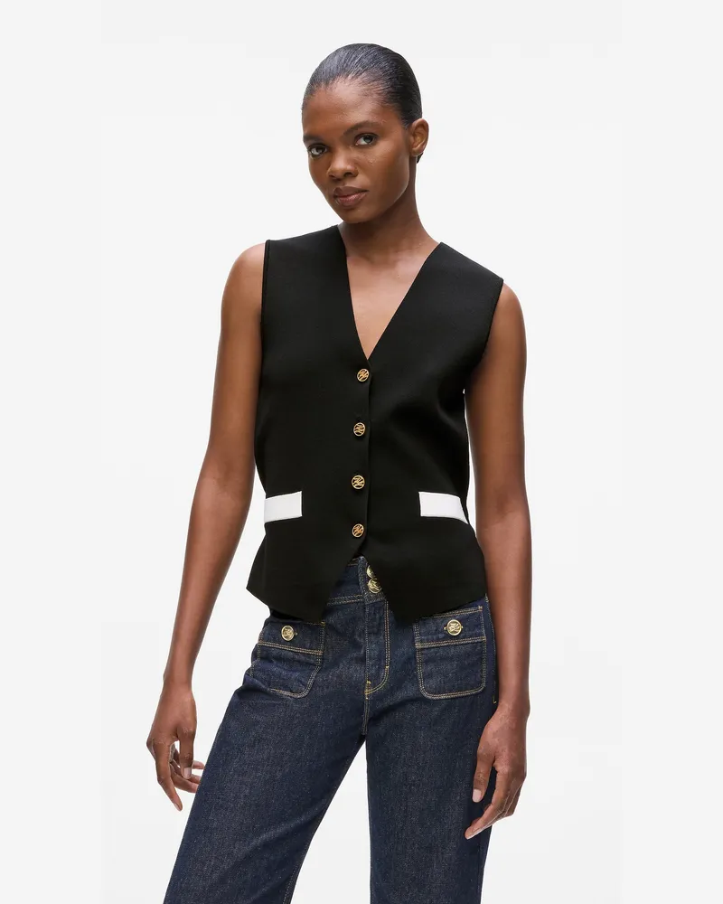 Karl Lagerfeld Karl Dna Weste, Damen, Schwarz, Größe Schwarz