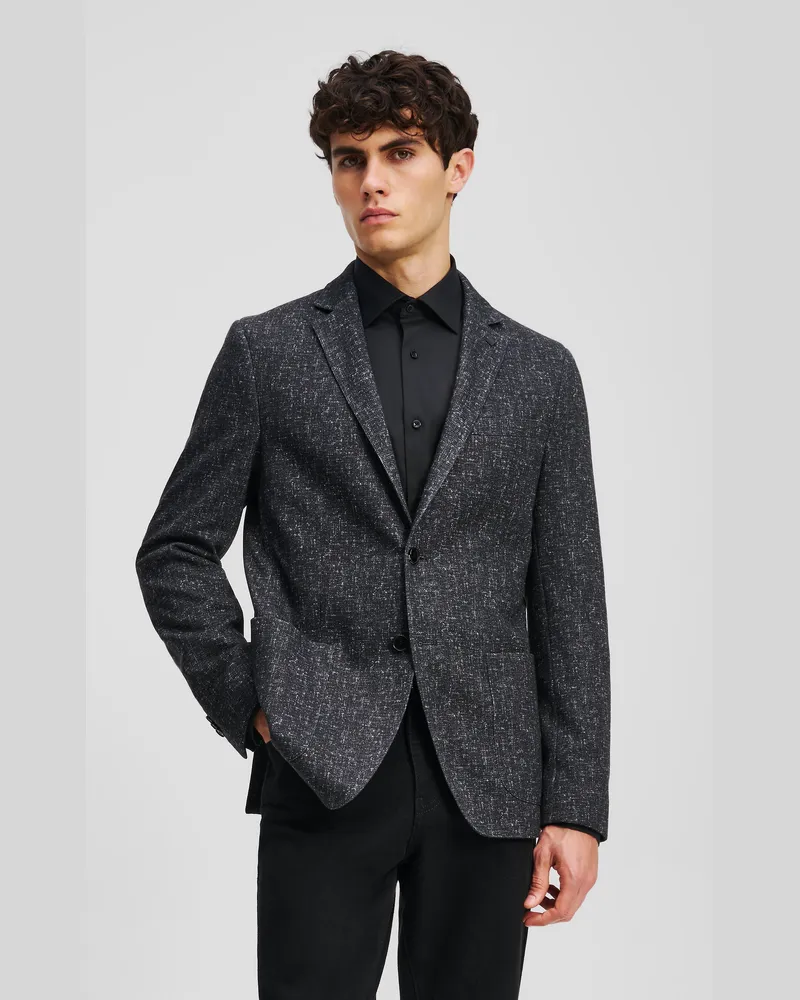 Karl Lagerfeld Massgeschneiderte Jacke, Herren, Schwarz, Größe Schwarz