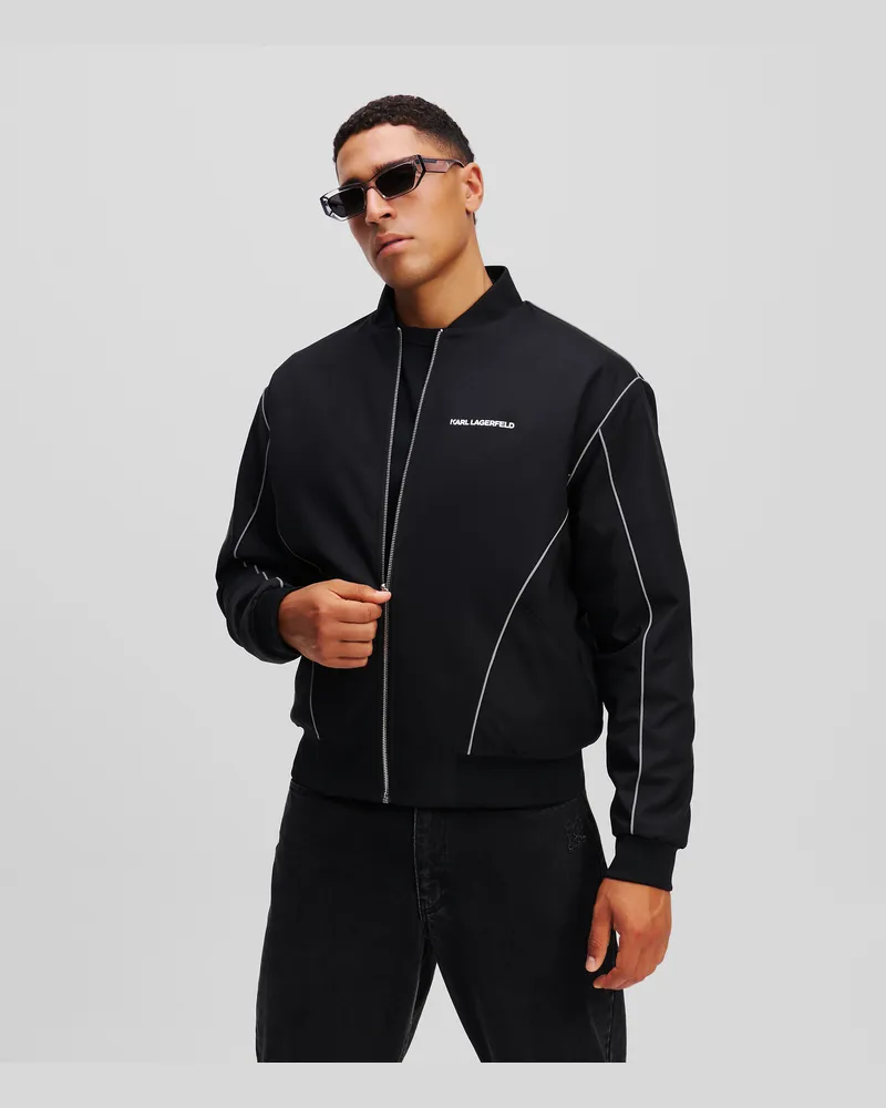 Karl Lagerfeld Reflektierende, Wendbare Bomberjacke, Mann, Schwarz, Größe Schwarz
