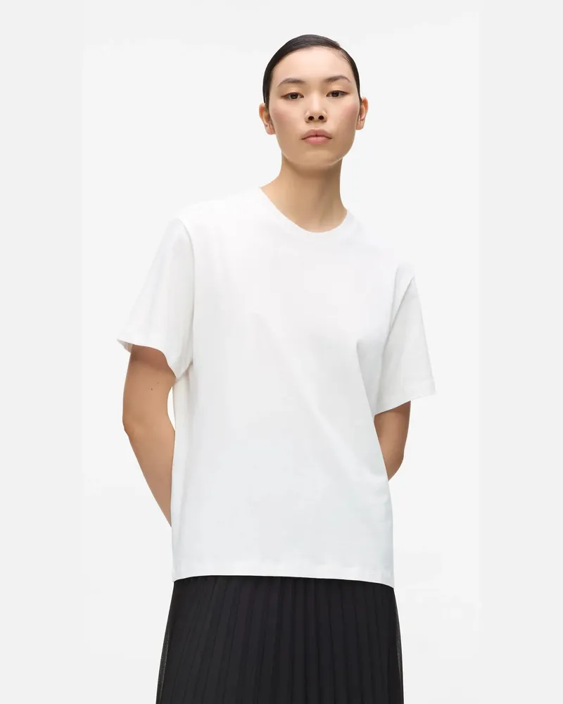 Karl Lagerfeld Signature Legeres T-shirt, Damen, Weiss, Größe Weiss