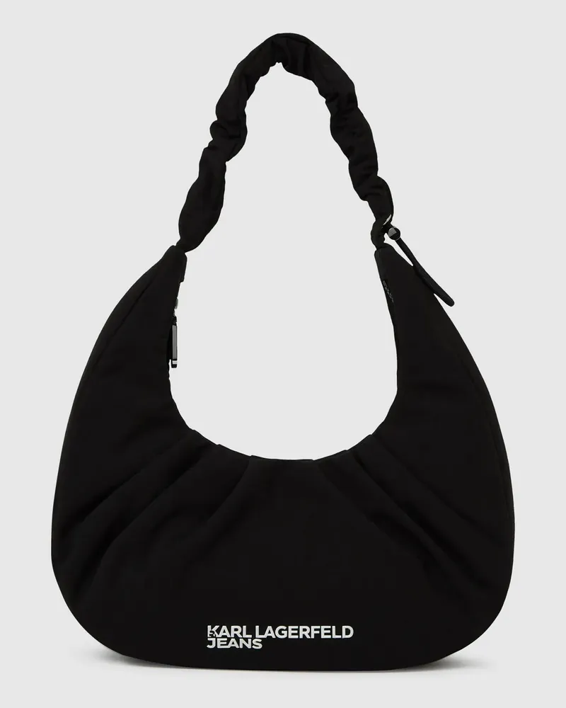 Karl Lagerfeld Geraffte Hobo-tasche, Damen, Schwarz, Größe Schwarz
