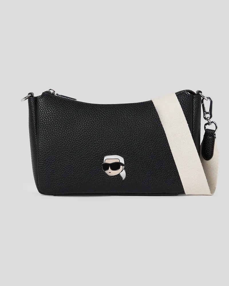 Karl Lagerfeld Ikon Pebble Kleine Schultertasche, Frau, Schwarz, Größe Schwarz