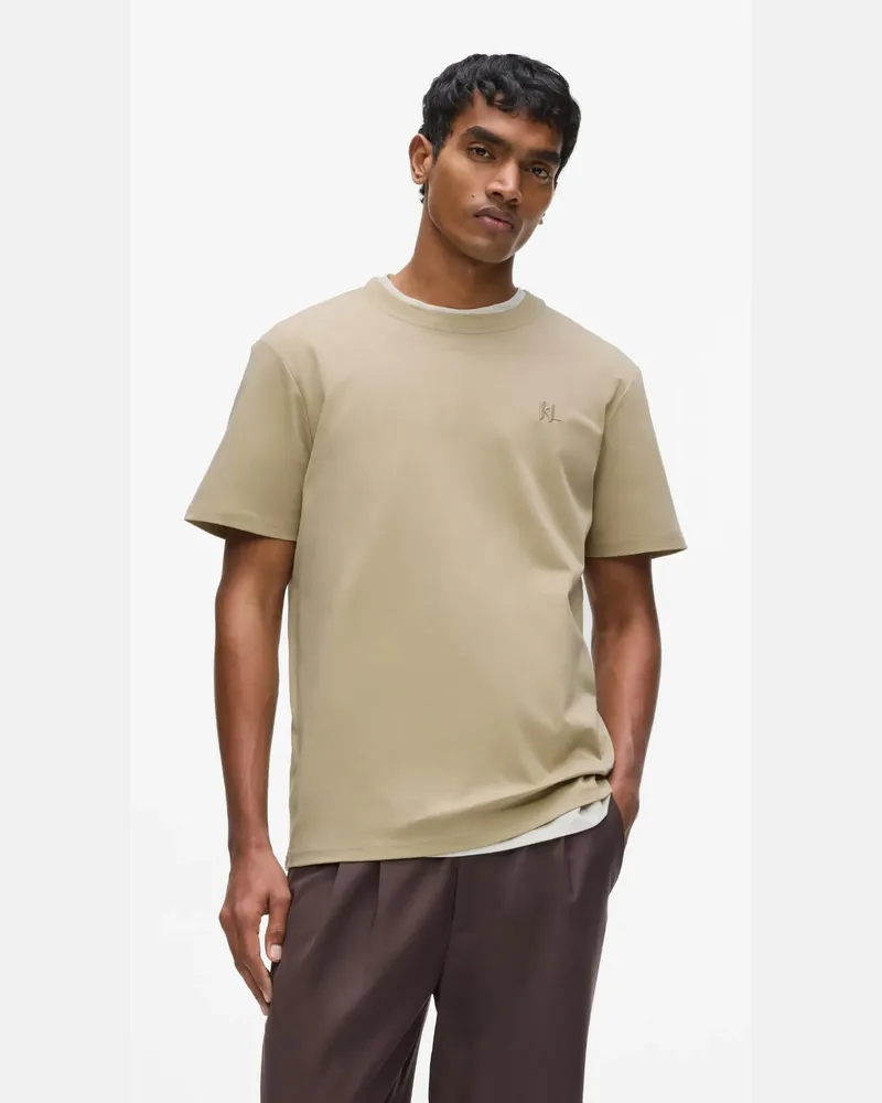 Karl Lagerfeld T-shirt In Normaler Passform Mit Monogramm, Herren, Twill, Größe Twill