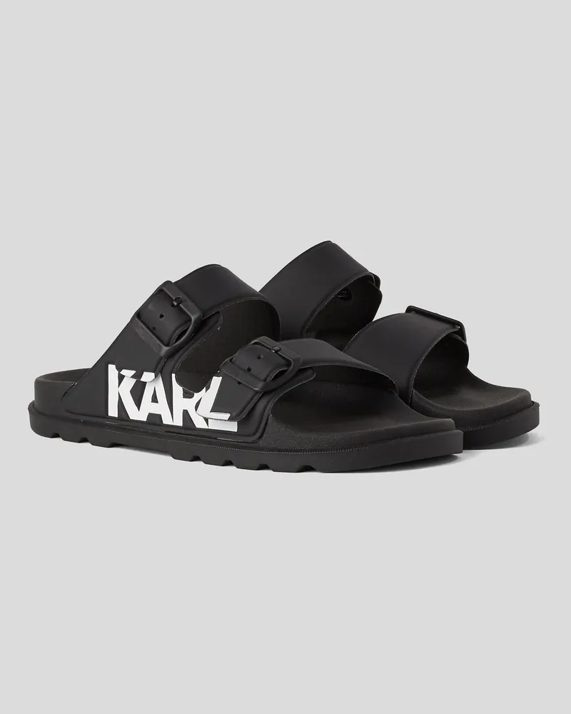 Karl Lagerfeld Kondo tred-sandalen Mit Zwei Riemen, Frau, Schwarz/Weiss, Größe Schwarz