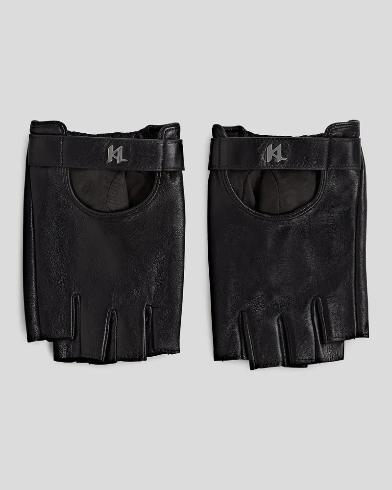 Karl Lagerfeld K/monogram Fingerlose Handschuhe, Herren, Schwarz, Größe Schwarz