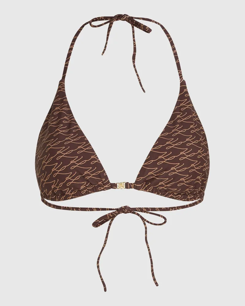 Karl Lagerfeld Autograph Triangel-bikinitop, Damen, Autogramm-fudge, Größe Autogramm-fudge