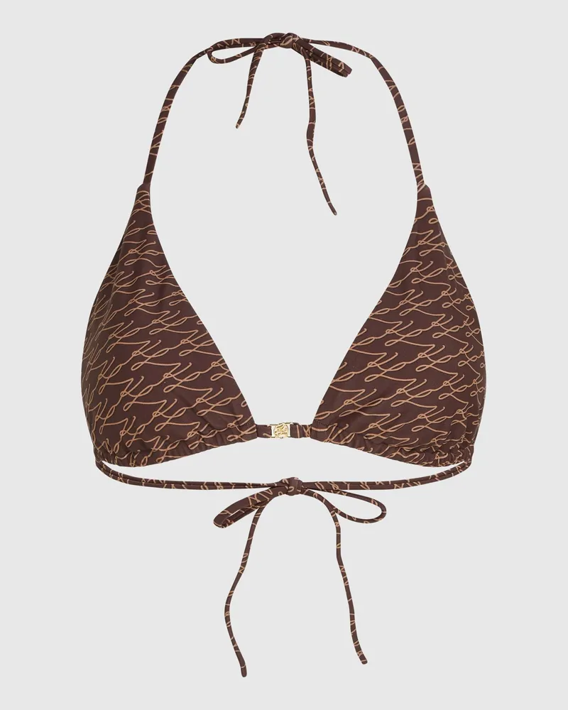 Karl Lagerfeld Autograph Triangel-bikinitop, Damen, Autogramm-fudge, Größe Autogramm-fudge