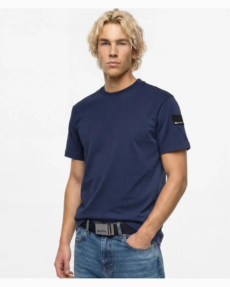 Karl Lagerfeld T-shirt Mit Logo-aufnäher, Herren, Peacoat, Größe Peacoat