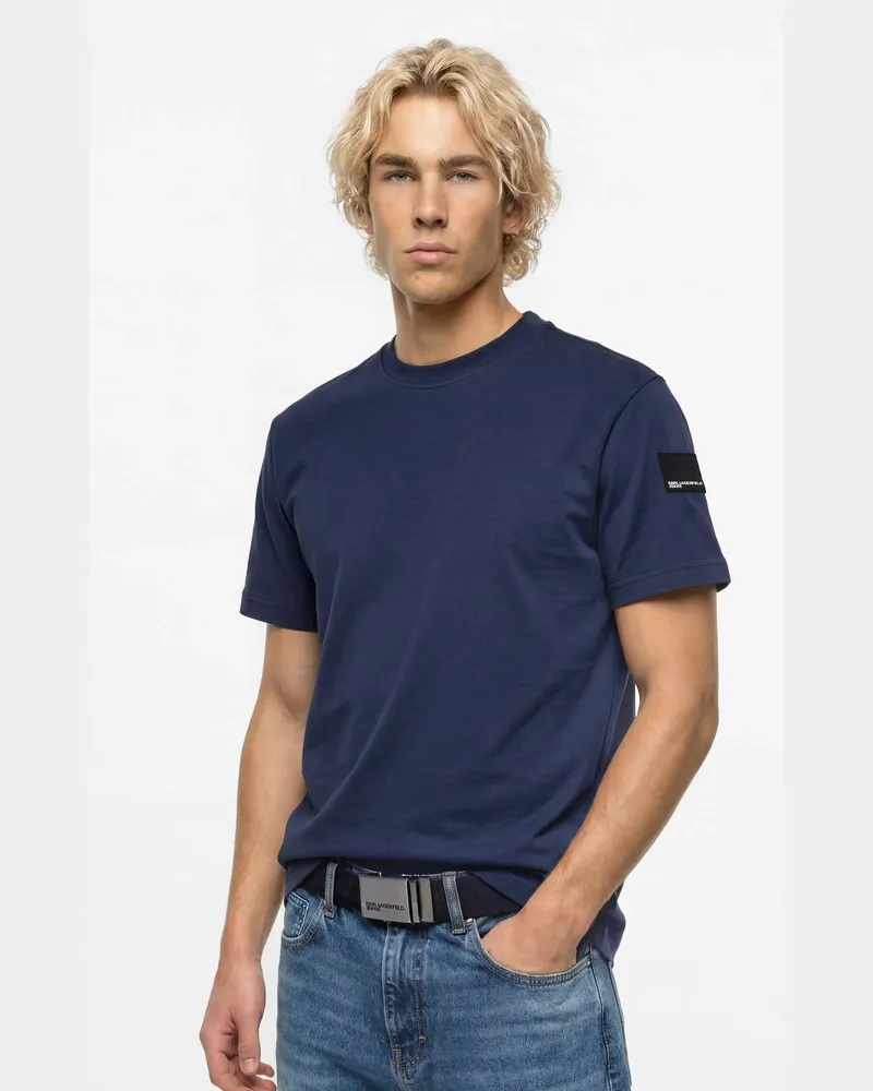 Karl Lagerfeld T-shirt Mit Logo-aufnäher, Herren, Peacoat, Größe Peacoat