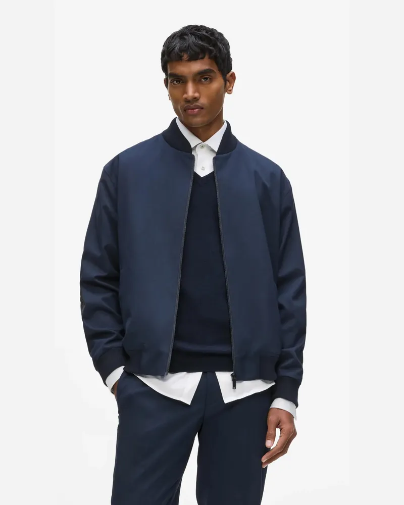 Karl Lagerfeld Klassische Bomberjacke, Herren, Marineblau, Größe Marineblau