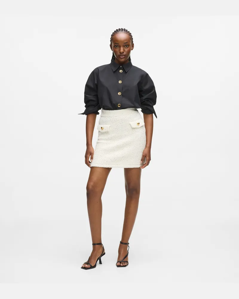 Karl Lagerfeld Bouclé-strickrock, Damen, Cannoli Creme, Größe Cannoli