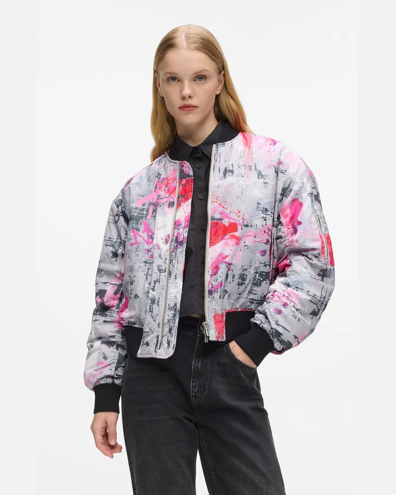 Karl Lagerfeld Bomberjacke Mit Durchgehendem Farbeffekt, Damen, Otter, Größe Otter