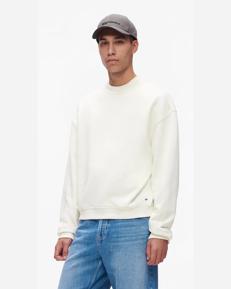 Karl Lagerfeld Kastenförmiges Sweatshirt Mit Cityscape-motiv, Male, Reiher, Size White
