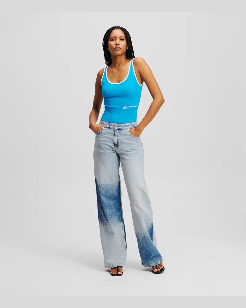 Karl Lagerfeld Entspannte Color-block-jeans, Frau, Vintage Washed Blue, Größe Vintage