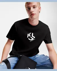 Karl Lagerfeld Klj Monogramm-t-shirt mit Regulärer Passform, Mann, Schwarz Schwarz