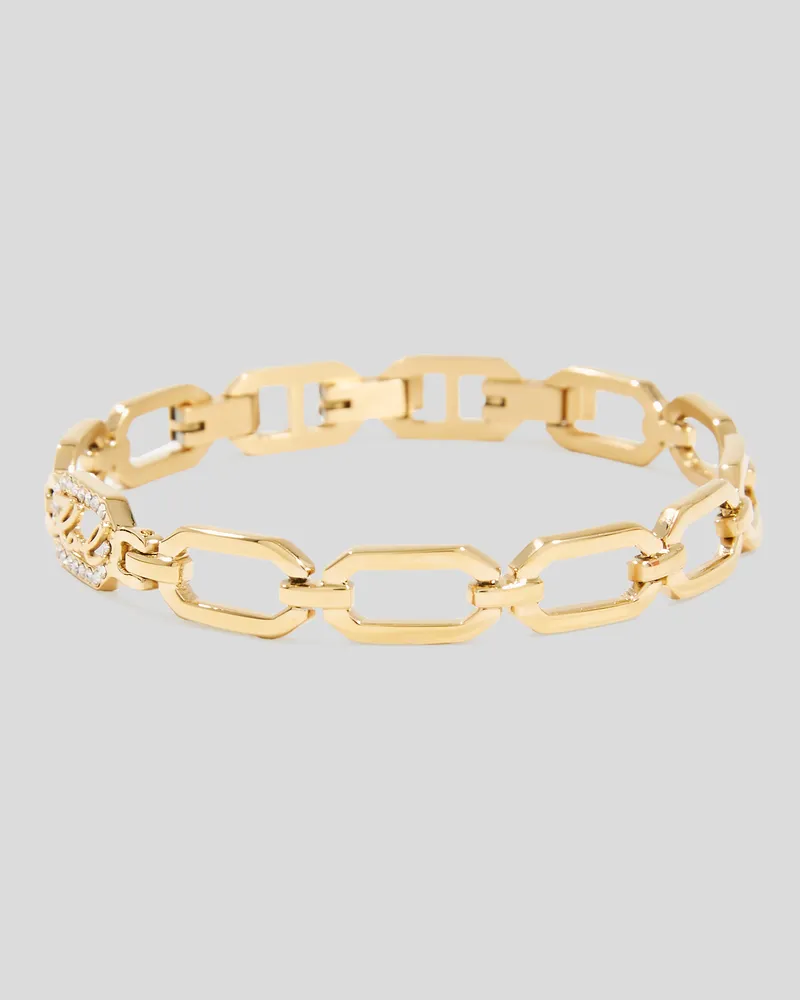 Karl Lagerfeld Signature Pavé-kettenarmband, Frau, Gold, Größe Gold