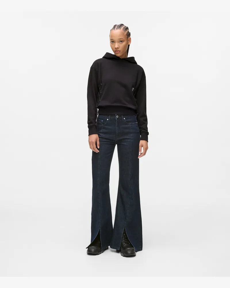 Karl Lagerfeld Jeans Mit Weitem Bein Und Schlitz Am Saum, Damen, Rinse Blau, Größe Rinse