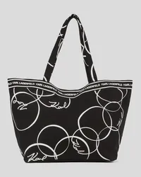 Karl Lagerfeld K/signature Runder Shopper, Frau, Schwarz/weiss Schwarz