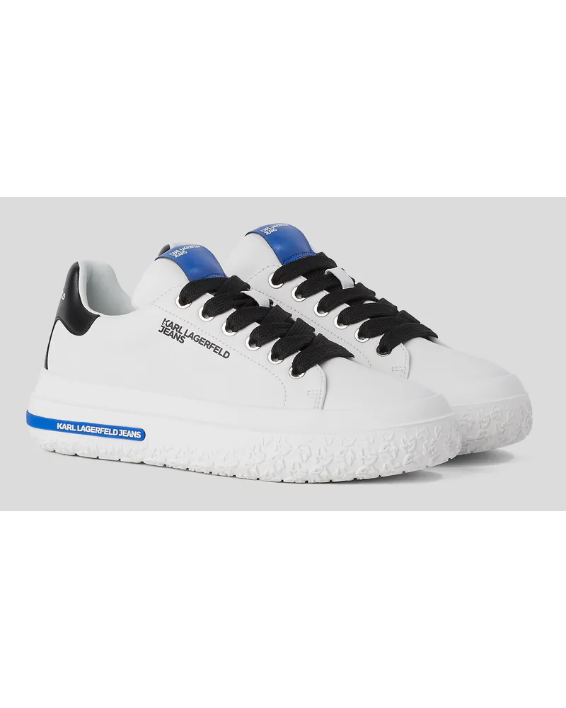 Karl Lagerfeld Klj leder-sneaker, Mann, Weiss Weiss