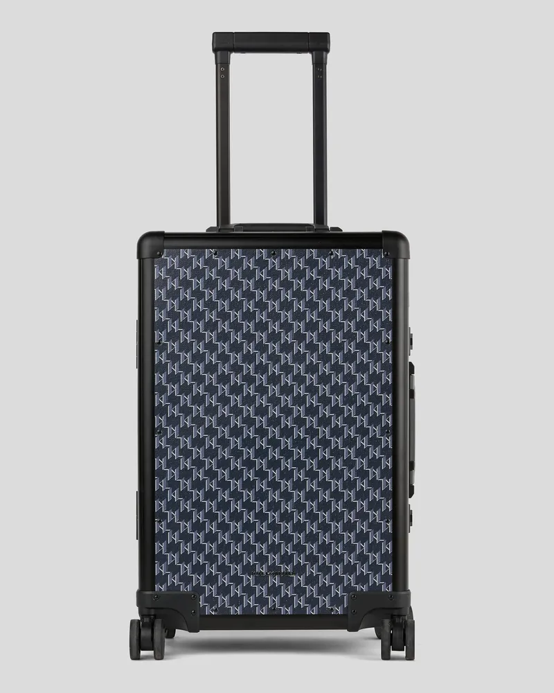 Karl Lagerfeld K/voyage hartschalenkoffer, Frau, Marineblaues Monogramm, Größe Marineblaues