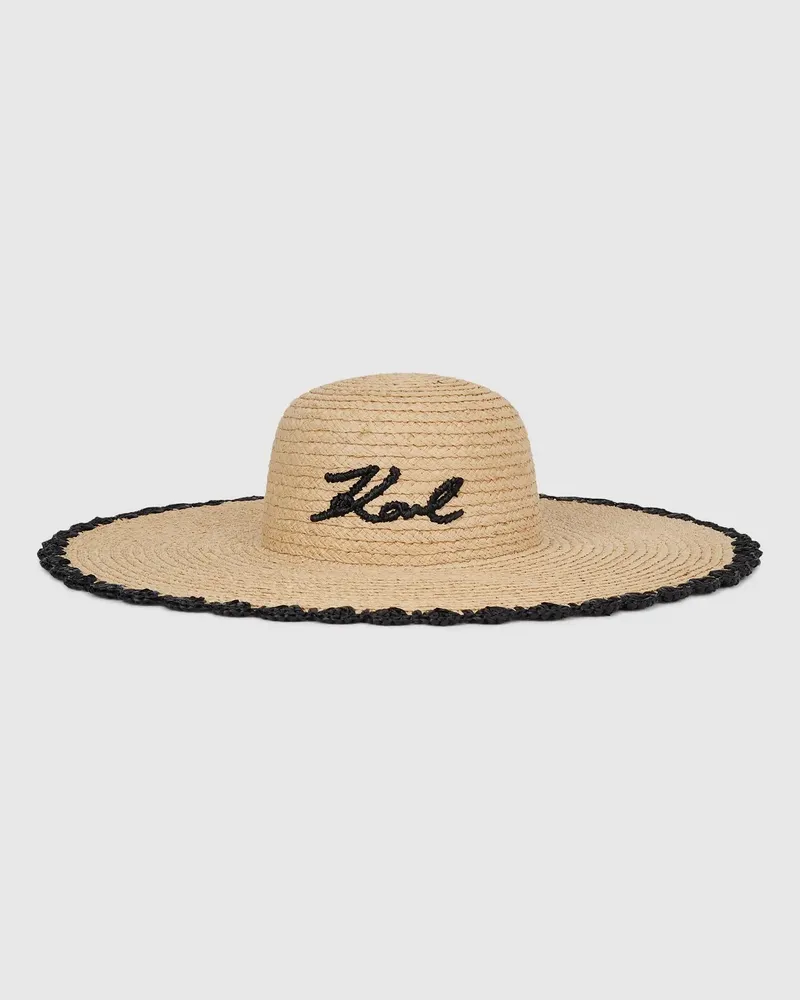 Karl Lagerfeld K/signature Strandhut Mit Muscheldesign, Damen, Natur, Größe Natur