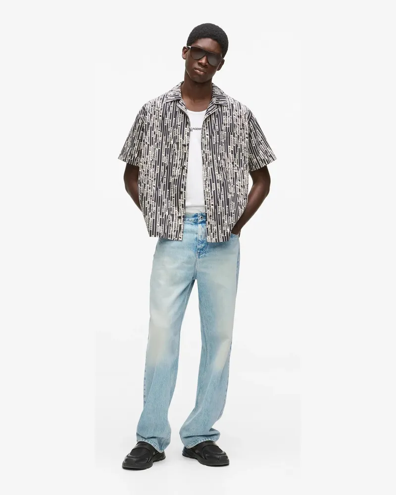 Karl Lagerfeld Gerade Geschnittene Acid-wash-jeans, Herren, Acid Hellblau, Größe Acid