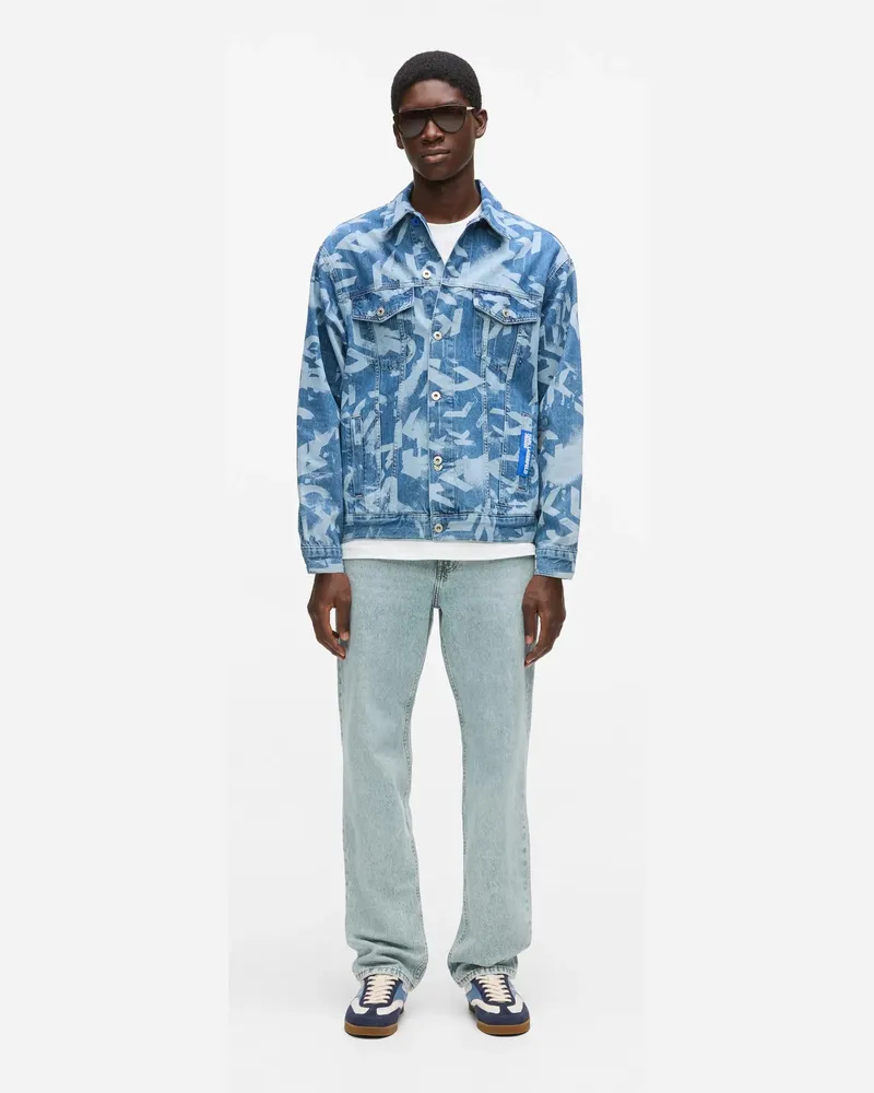 Karl Lagerfeld Gerade Geschnittene Acid-wash-jeans, Herren, Acid Hellblau, Größe Acid