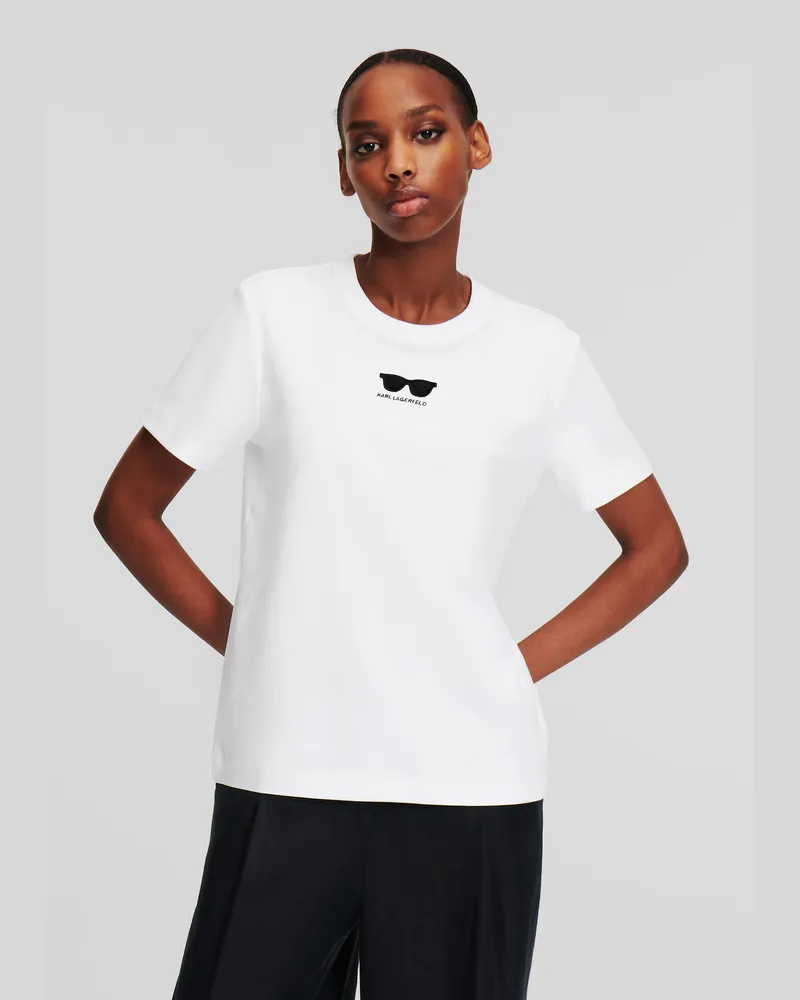 Karl Lagerfeld T-shirt Mit Sonnenbrille, Frau, Weiss, Größe Weiss
