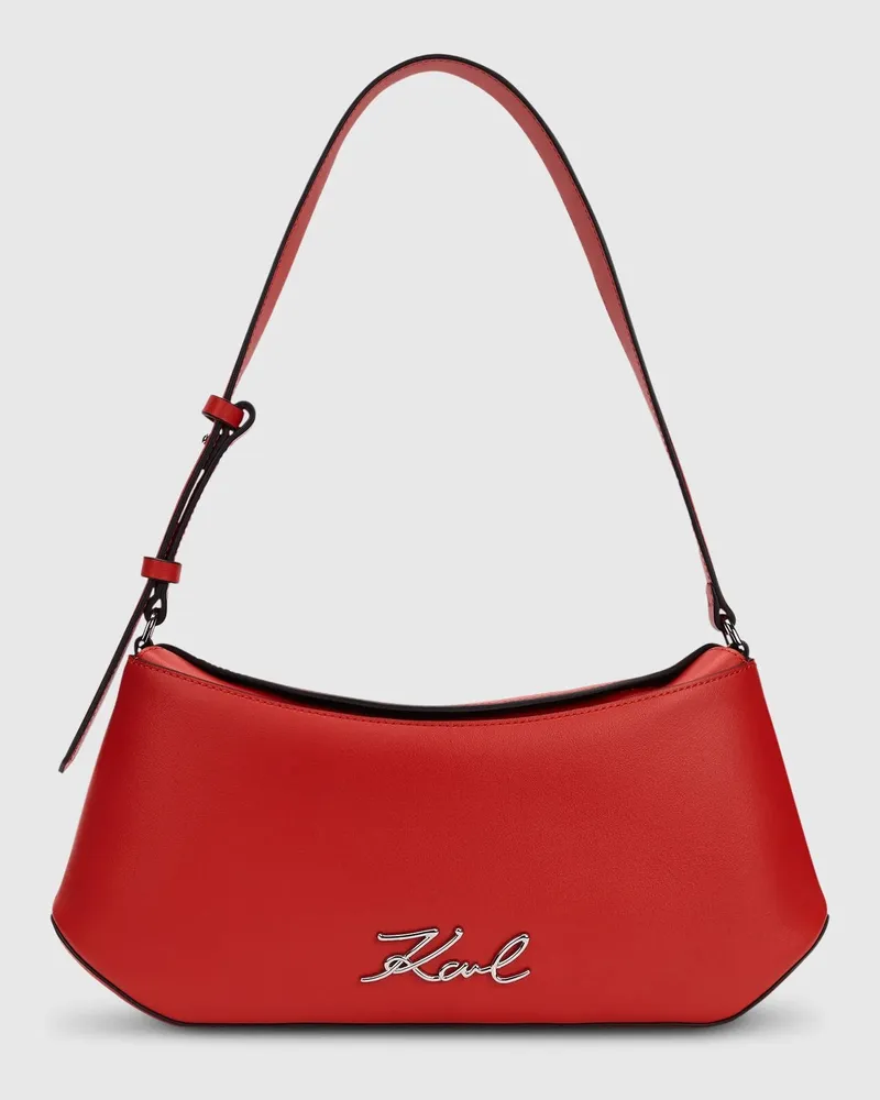 Karl Lagerfeld K/signature Geschwungene Schultertasche, Female, Ribbon Red, Size Red