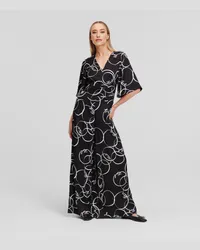 Karl Lagerfeld Jumpsuit mit Kreisförmigem Print, Frau, Kreis Aop Schwarz/weiß Kreis