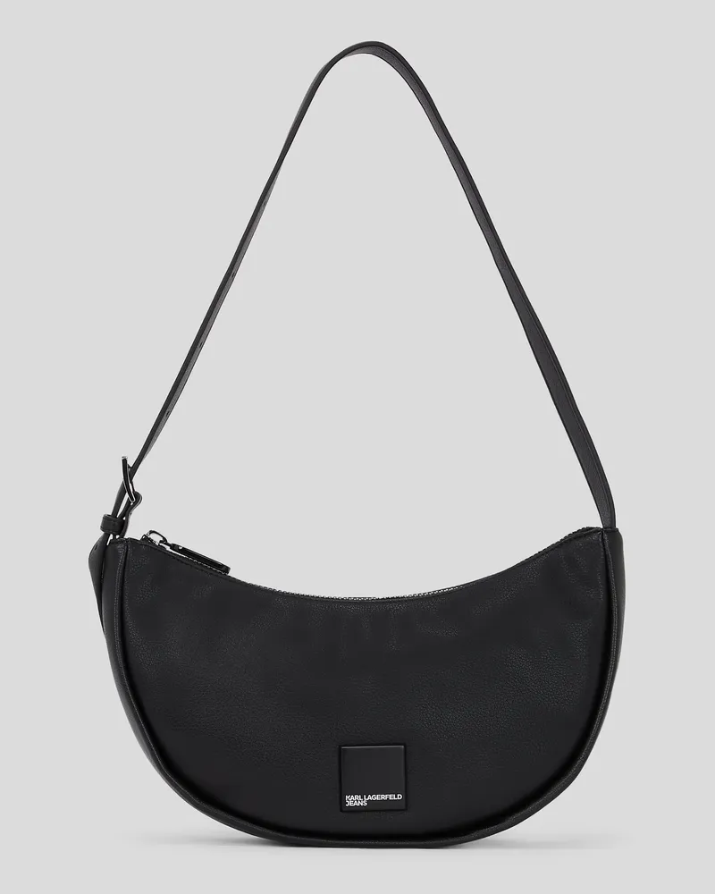 Karl Lagerfeld Klj Weiche Halbmond-schultertasche Mit Box-logo, Frau, Schwarz, Größe Schwarz