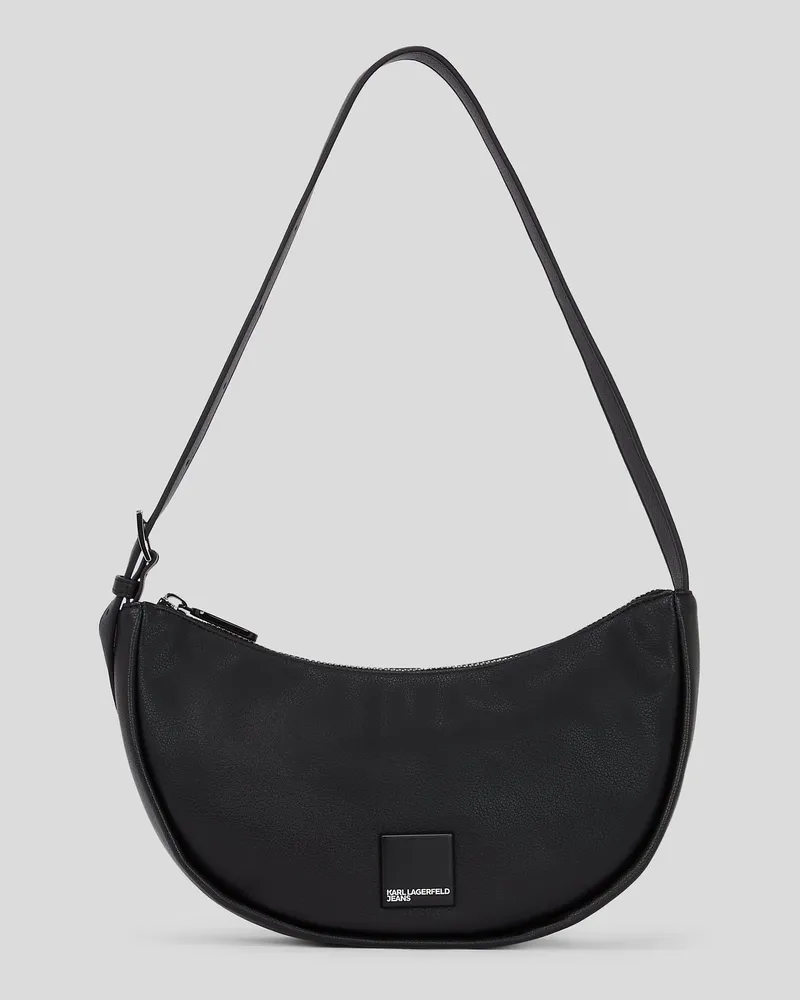Karl Lagerfeld Klj Weiche Halbmond-schultertasche Mit Box-logo, Damen, Schwarz, Größe Schwarz