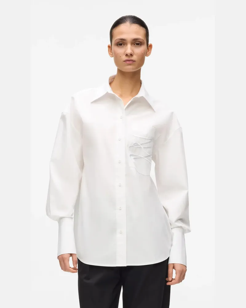 Karl Lagerfeld Kl X Amber Valletta Hemd Mit Autogramm, Damen, Weiss, Größe Weiss