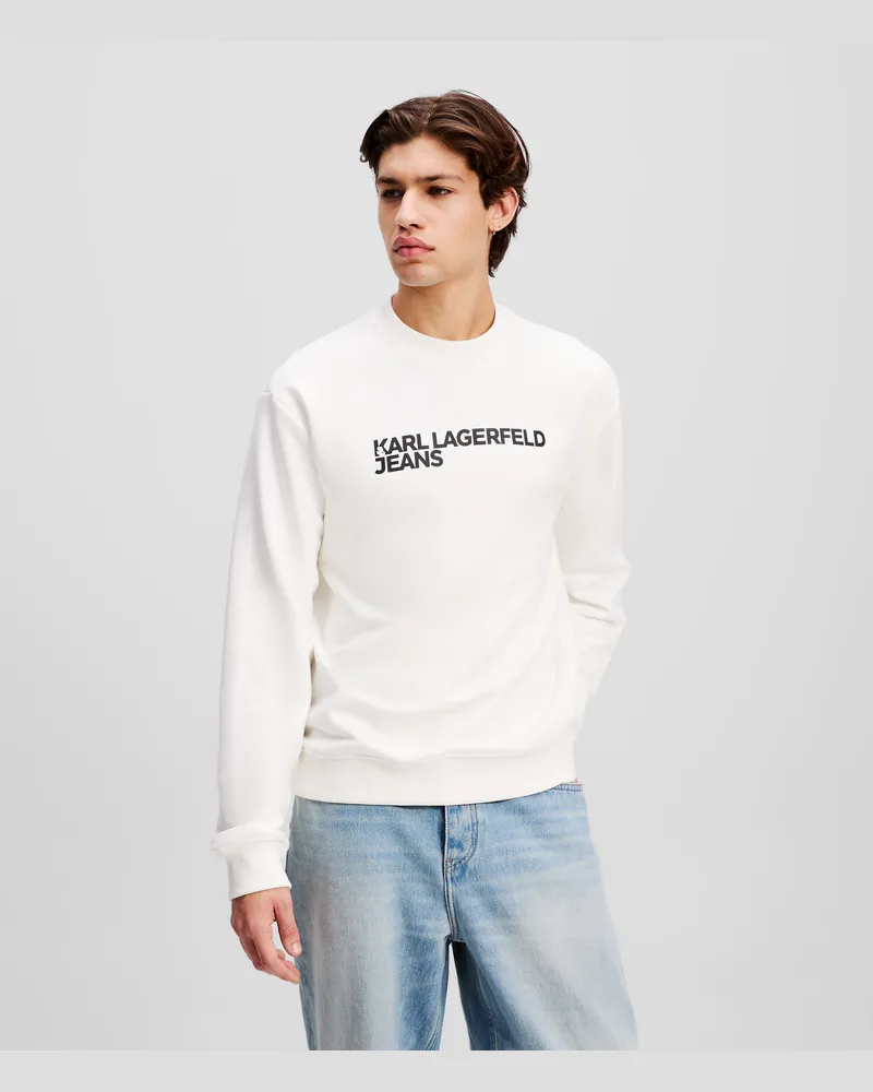 Karl Lagerfeld Sweatshirt Mit Logo, Mann, Weiss, Größe Weiss