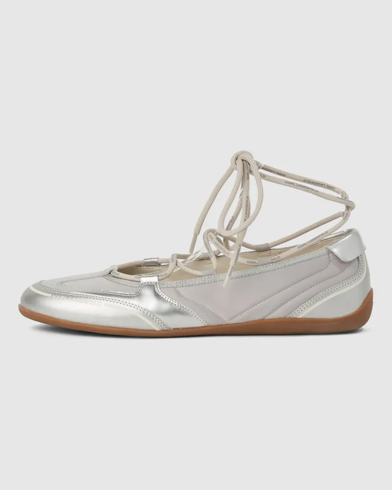Karl Lagerfeld Altia Ballerinas, Female, Silver, Size Silver