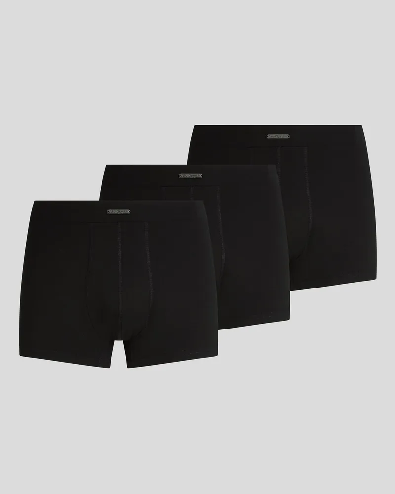 Karl Lagerfeld Hotel Karl Boxershorts Mit Metall-lasche – 3er-set, Herren, Schwarz, Größe Schwarz