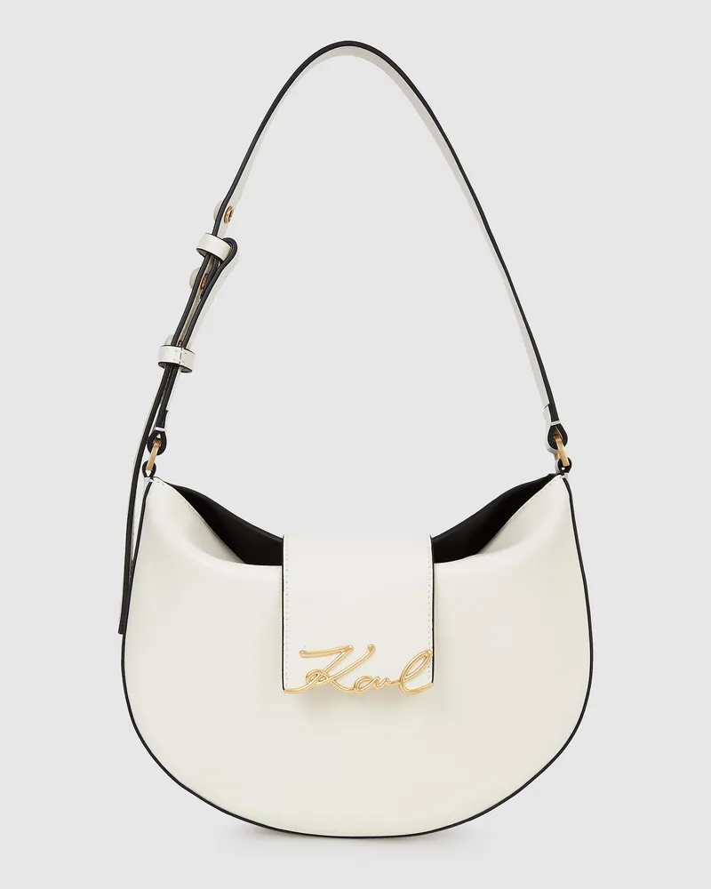Karl Lagerfeld K/signature Mond-tasche, Damen, Off White, Größe Off