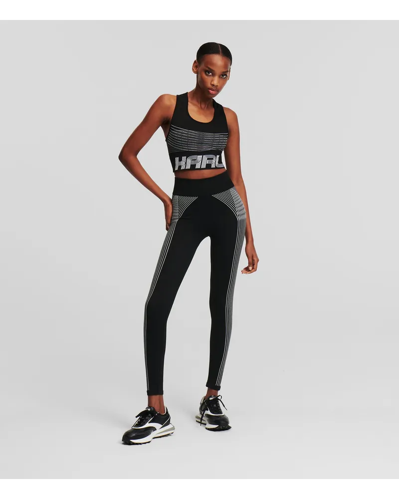 Karl Lagerfeld Nahtlose Athleisure-leggings, Frau, Schwarz Schwarz