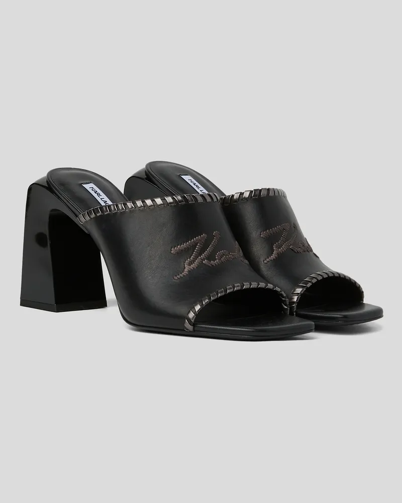 Karl Lagerfeld Signature Astra Nova Absatz Sandale, Frau, Schwarz, Größe Schwarz