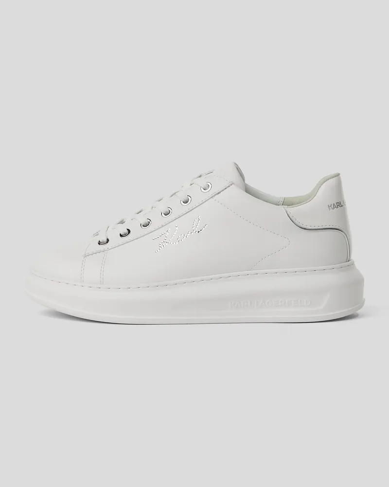 Karl Lagerfeld Kapri Strass Sneakers, Damen, Weiss/silber, Größe Weiss