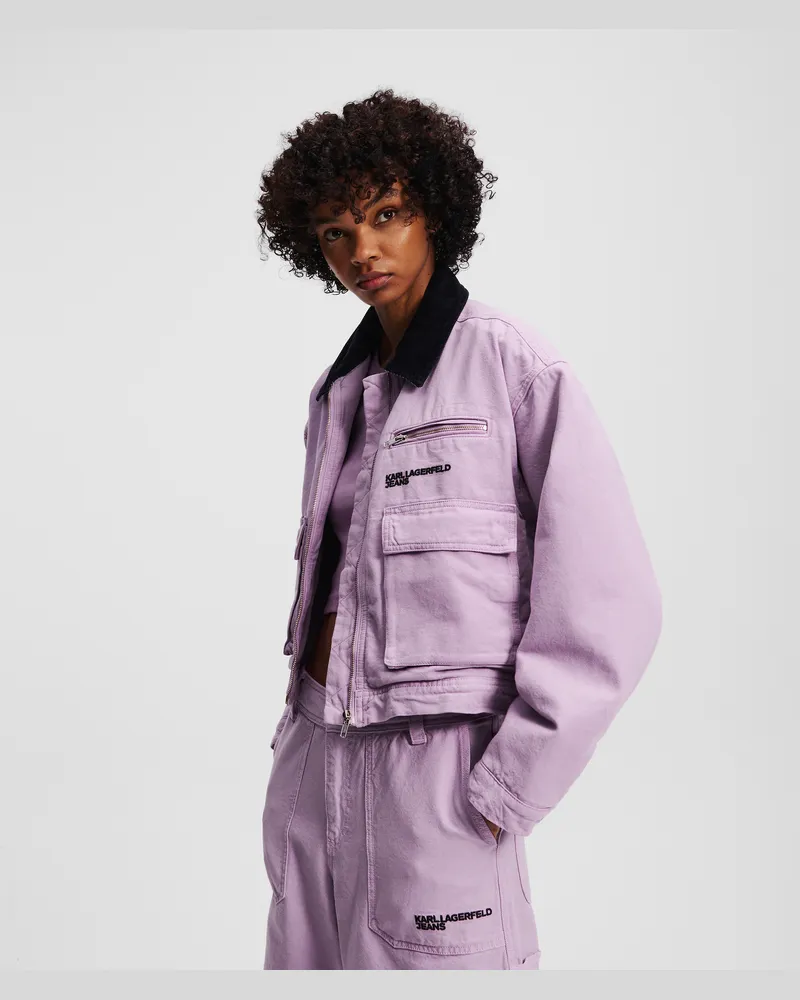Karl Lagerfeld Workwear-inspirierte Jacke, Frau, Lavendula, Größe Lavendula
